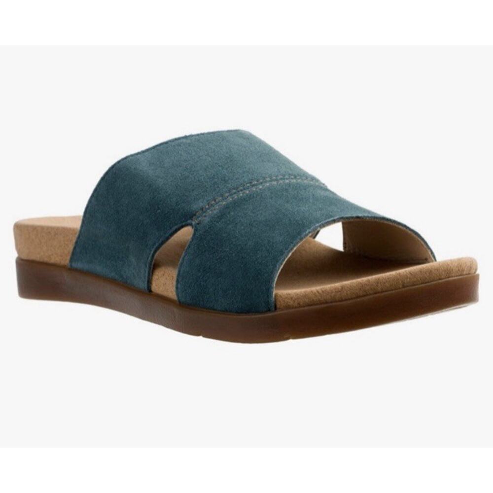 Spenco Sunrise Orthotic Slide Women’s Size 10 B Suede Sandals Mallard Green
